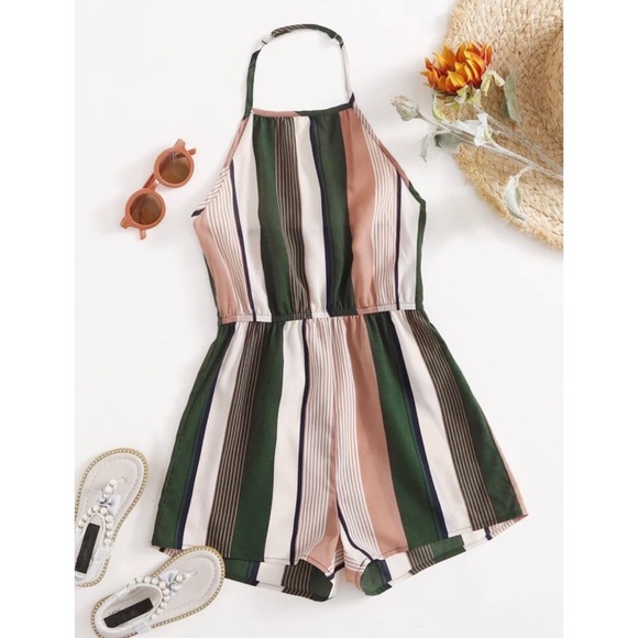 Shein Striped Halter Romper